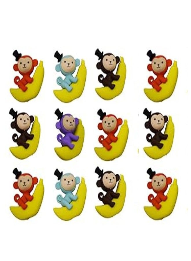 KHUSHA CREATIONS Set of 10 Monkey & Banana Erasers for Kids | Fun Cartoon Animal Stationery Eraser for School, Return Gifts, Party Favors & Rewards | Soft & Non-Toxic Rubber Eraser - Image 1